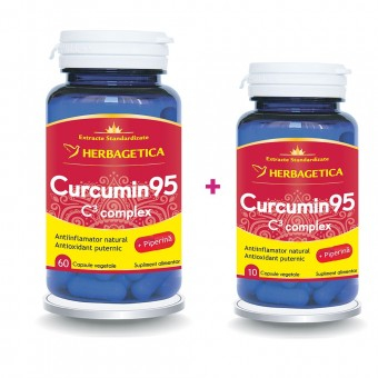 Suplimente - Curcumin95 C3 Complex Herbagetica 60+10 capsule