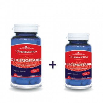 Suplimente - Glicemostabil Herbagetica 60+10 capsule
