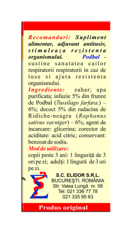 Sirop de podbal si ridiche neagra 200 ML [1]