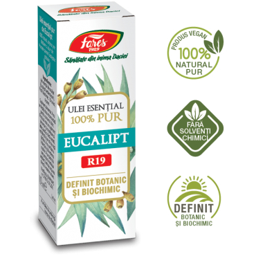 Uleiuri esențiale - Eucalipt R19, ulei esențial 100% pur, definit botanic și biochimic