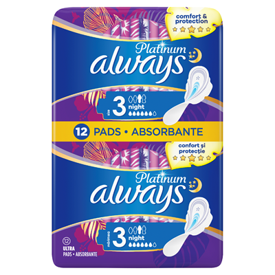 Always Absorbante Platinum Night Duo 12 bucati [1]