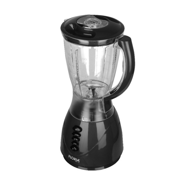 Blender FLORIA Negru, Putere 300W, Capacitate 1.5L, 3 Viteze, Functie Puls-Vas Plastic [1]