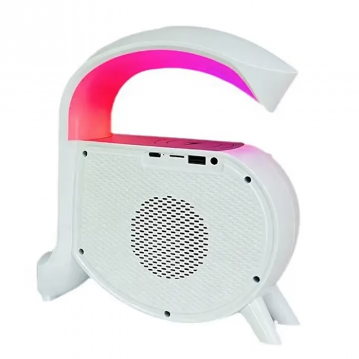 Lampa cu Functie Incarcare Wireless, Difuzor, Ceas Desteptator [3]