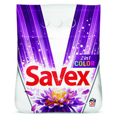 Savex Parfum Lock Detergent 2 in 1 pentru Rufe Colorate 2 Kg [1]