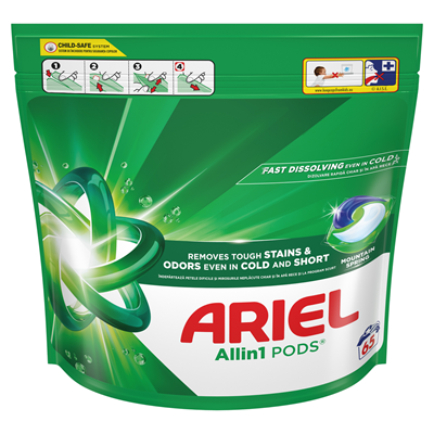 Detergenti Rufe - Ariel All in One Mountain Spring 65 Capsule Detergent Rufe