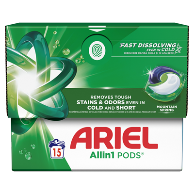 Detergenti Rufe - Ariel Mountain Spring 15 Capsule Detergent Rufe