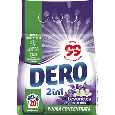Detergenti Rufe - Dero 2 in 1 Detergent Rufe Lavanda 1,5 Kg