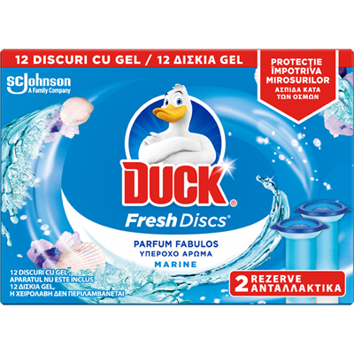 Solutii Obiecte Sanitare - Duck Odorizant WC Fresh Discs Rezerva Marine 2 x 36 ml