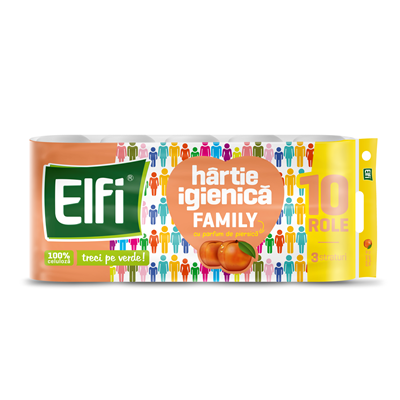 Hartie Igienica - Elfi Hartie Igienica cu Piersica 3 Straturi 10 role