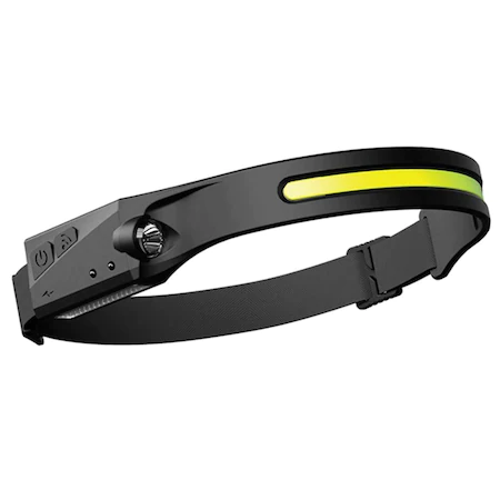 Auto & Moto - Lanterna de Cap cu Acumulator cu Senzor de Miscare pentru Vanatoare, Pescuit, Camping, Santier, Waterproof, Negru