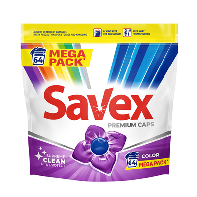 Detergenti Rufe - Savex Premium Capsule Color 64 bucati