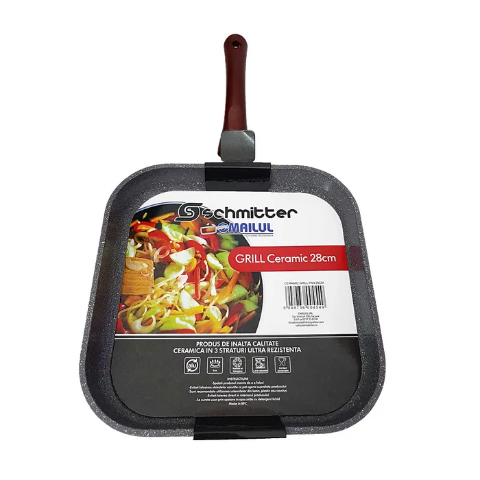 Casa si Gradina - Tigaie Grill Schmitter, Aluminiu + Strat Ceramic, 28 x 28 cm