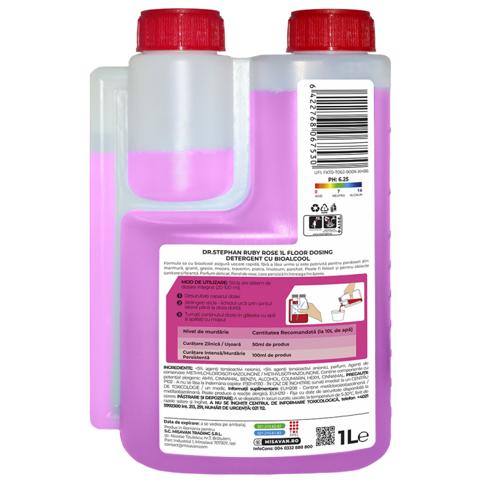 Detergent pardoseli cu bioalcool Dr. Stephan Ruby Rose Floor Dosing 1L [2]