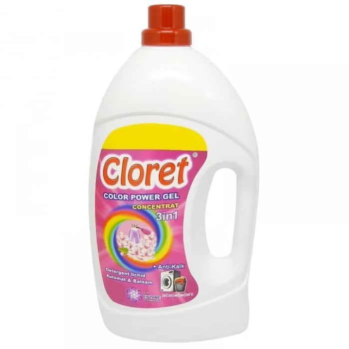 Detergent rufe colorate gel concentrat cu balsam, 42 spalari, anti calcar, 1.5L, enzyme tehnology, Color Power Gel [1]