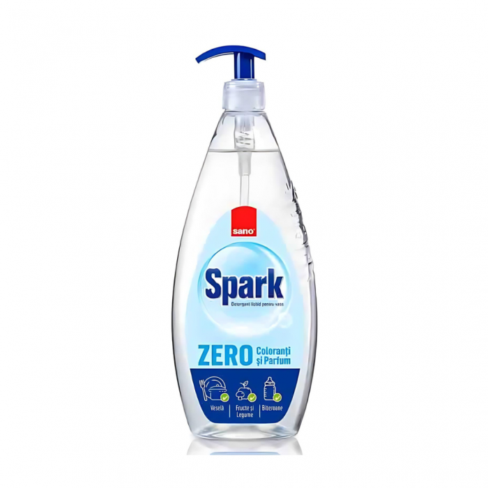 Detergent vase cu pompita Sano Spark Zero coloranti si parfum 1L [1]
