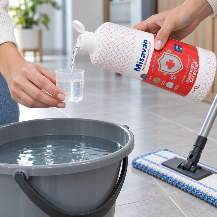 Dezinfectant detergent concentrat pentru pardoseli SafeStep Misavan, 1 L [2]