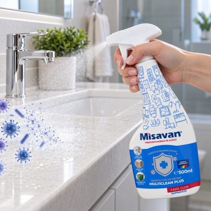 Dezinfectant detergent pentru suprafețe Multiclean Plus Misavan fără clor, 500 ml [2]