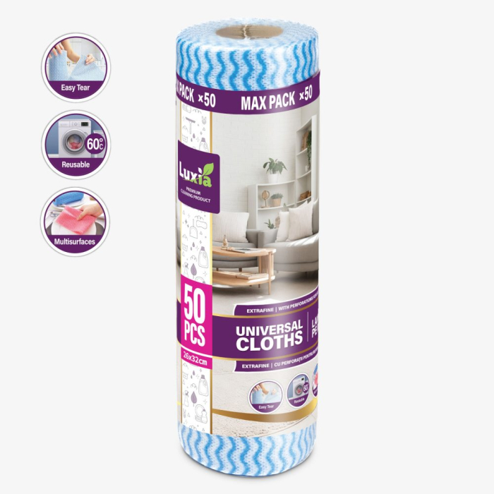 Lavete Universale Reutilizabile pe Rolă albastre 50 buc [1]