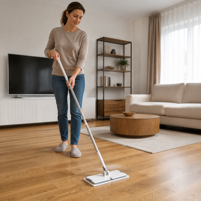 Mop cu Prindere Rapida cu Racleta din Cauciuc pentru Geamuri Mobila si Pardoseli Fibril 120,5 cm [2]