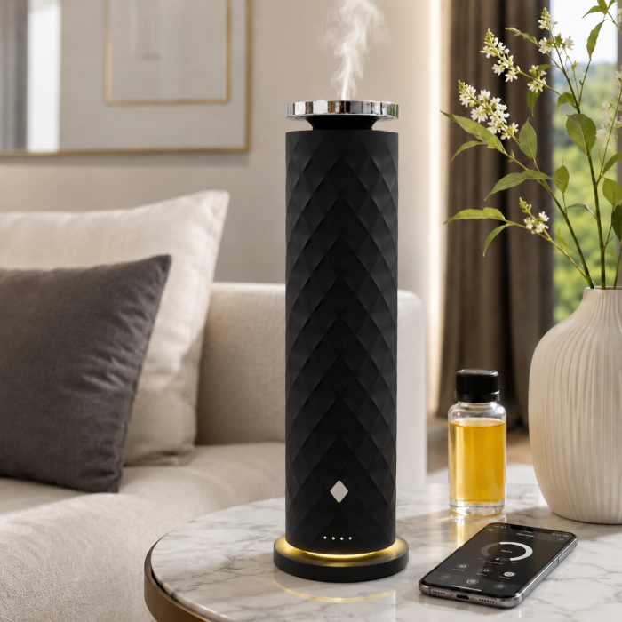 Nebulizator Profesional de Parfum la Rece PD10 cu Wi-Fi si Lumina Ambientala 120 ml Negru [2]