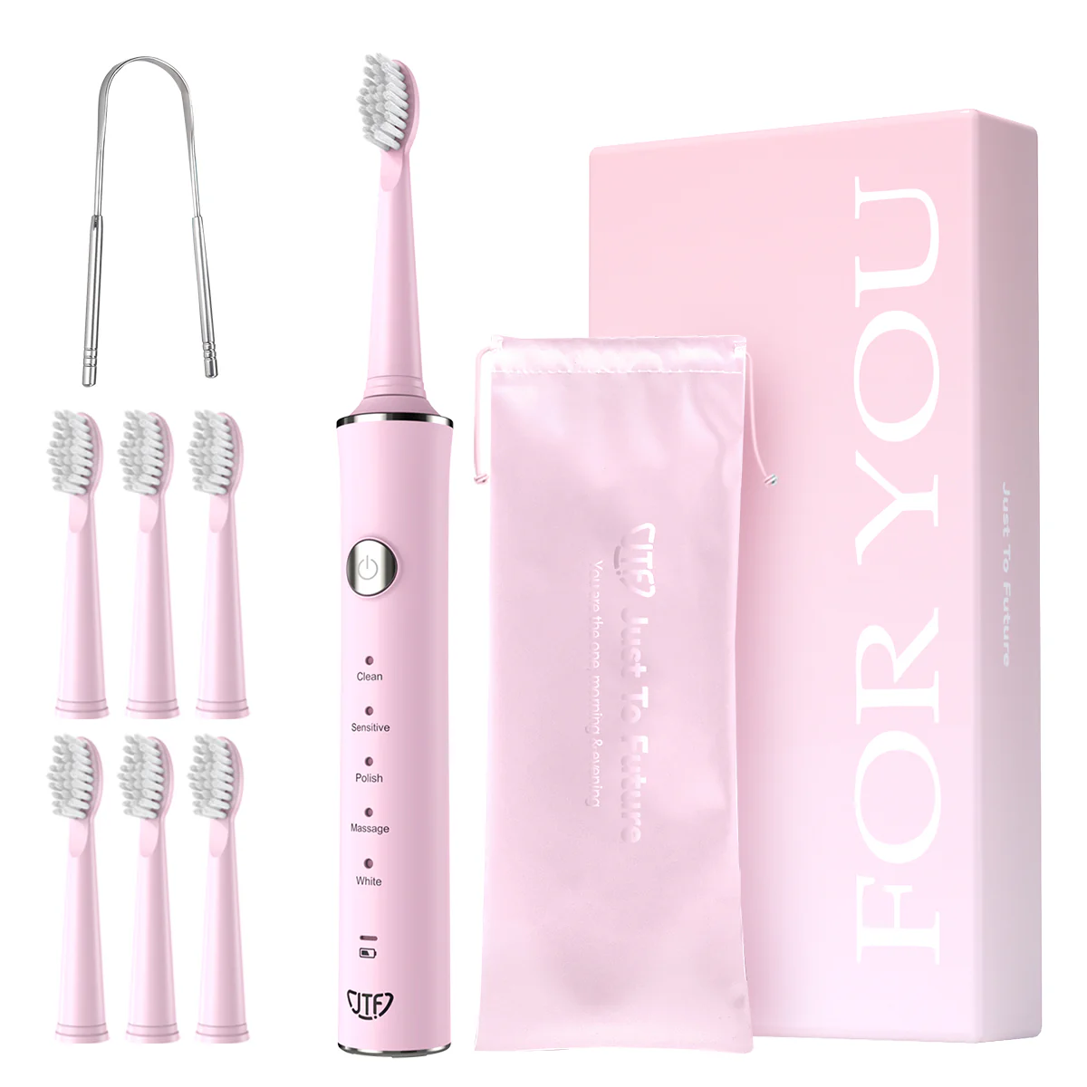 Periuta de dinti electrica, JTF Sonic, J40 (6 capete de periere) Roz [1]