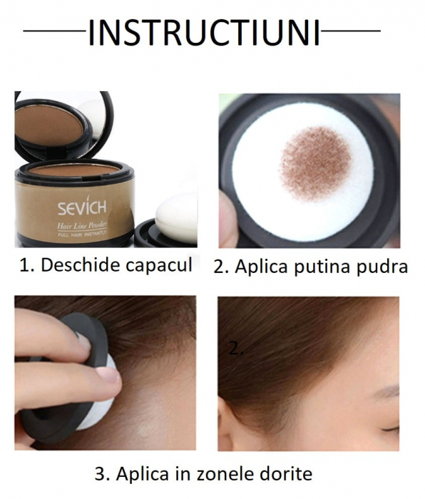 Pudră de păr instant, pentru rădăcina părului, blond deschis, SEVICH 4g [3]