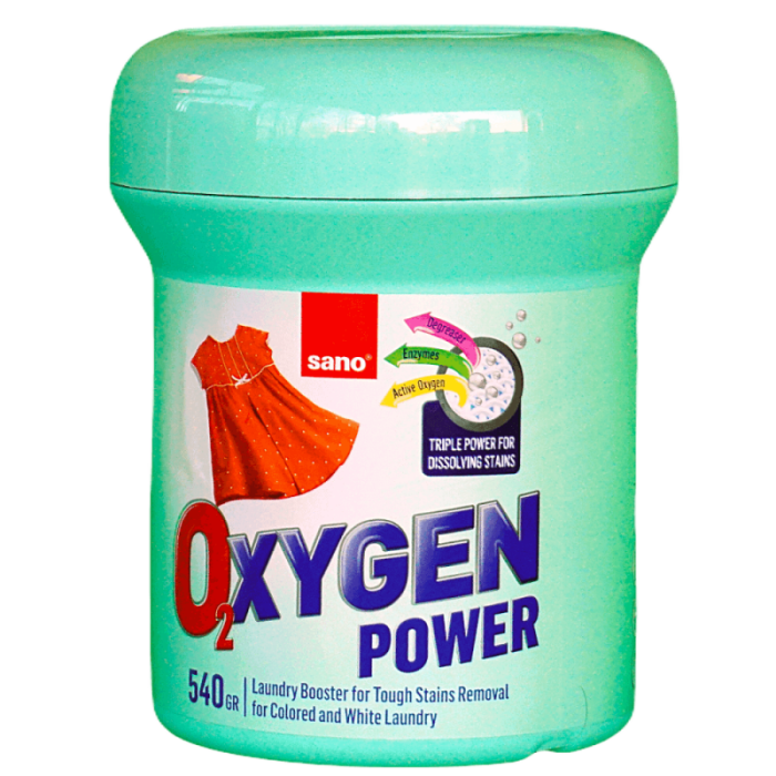 Pudră pentru îndepărtarea petelor de pe țesăturile colorate Sano Oxygen Powder Colored 540 g [1]