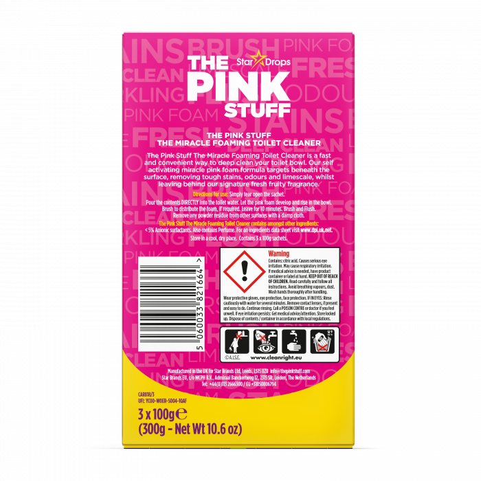 Pudra spumanta pentru curatarea vasului de toaleta The Pink Stuff, 3 x 100g [5]