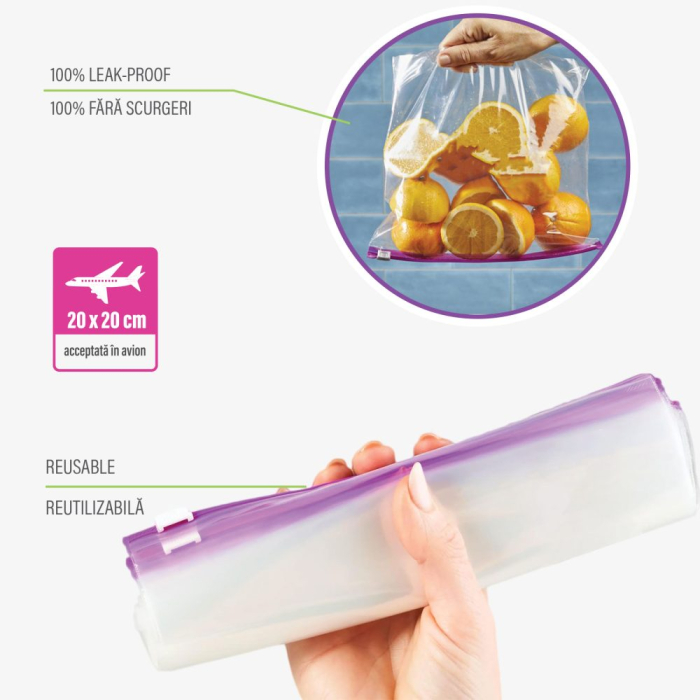 Pungi Alimentare cu Fermoar 1,5L 15 buc [2]