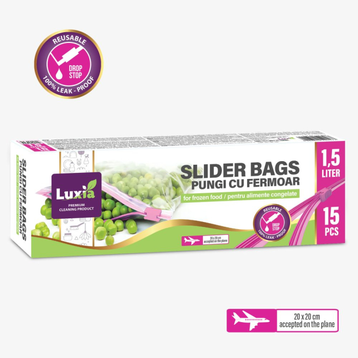 Pungi Alimentare cu Fermoar 1,5L 15 buc [1]