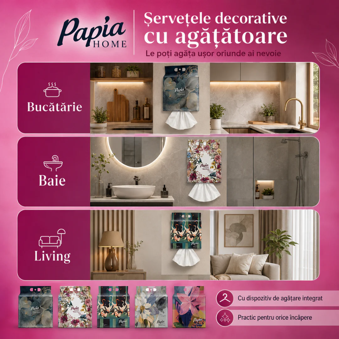 Prosop Decorativ cu Dispozitiv de Agatare Papia Home 250 buc Mix [2]
