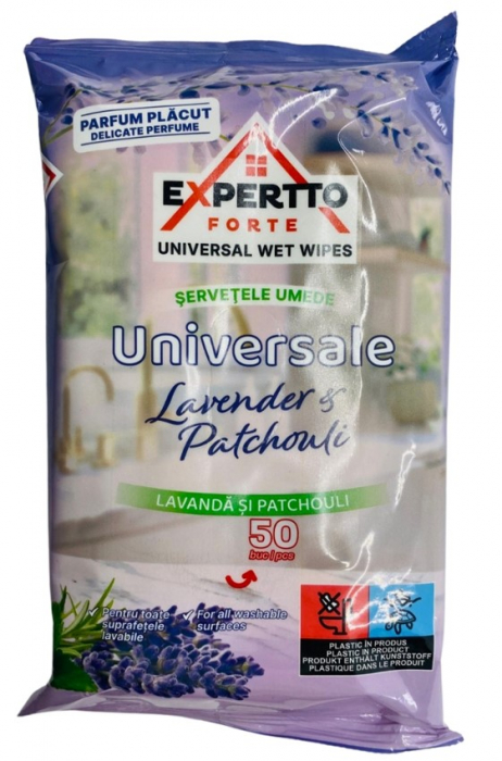 Servetele umede Lavander & Patchouli, 50 buc Expertto [1]