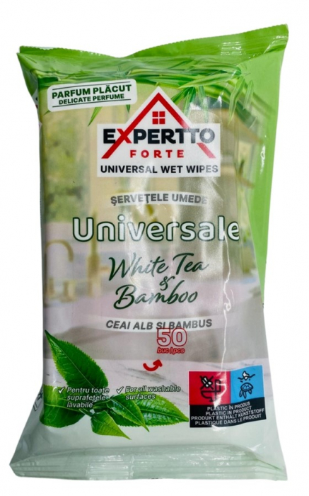 Servetele umede White Tea & Bamboo, 50 buc Expertto [1]