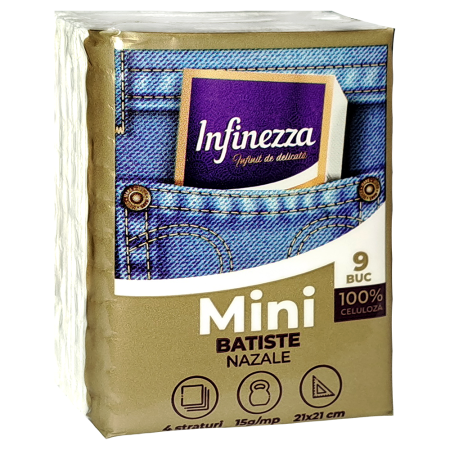Batiste nazale Infinezza Mini Pocket 4 straturi – 10 pachete/set [1]