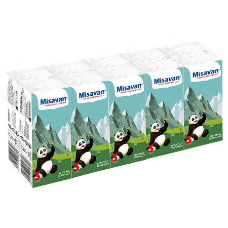 Bucatarie - Batiste nazale parfumate Misavan, 3 straturi 10 pachete/ set