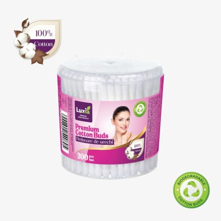Ingrijire corp - Bețișoare de Urechi Igienice PREMIUM din Bumbac 200buc