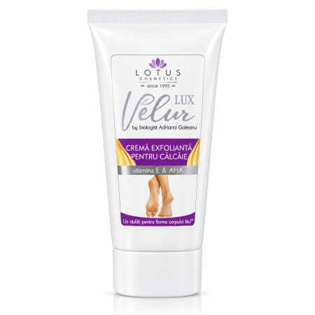 Ingrijire Personala - Crema Exfolianta pentru Calcaie cu Vitamina E si Acid Glicolic AHA Velur Lux Lotus Cosmetics 150 ml