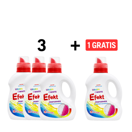 Pachete - Pachet Detergent Gel Rufe Albe și Colorate Efekt Performer 3+1 Gratis