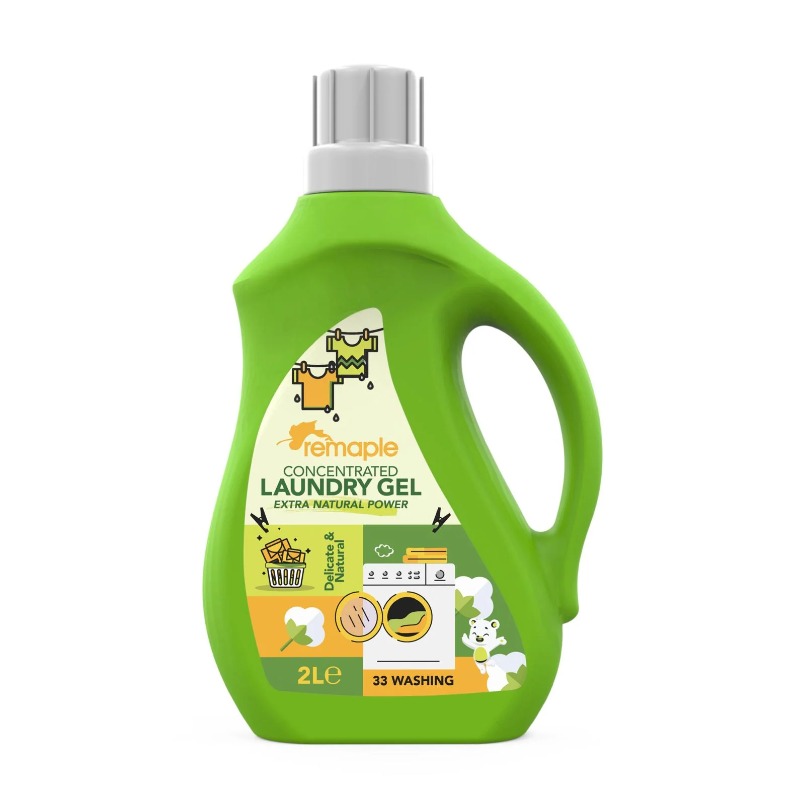 Detergent rufe - Detergent Gel Concentrat Extra Natural Power Rufe Delicate Remaple 2L