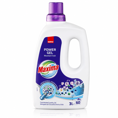 Rufe - Detergent Gel Concentrat pentru Rufe SANO Maxima Power Gel Mountain Fresh 60 Spalari 3L