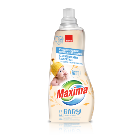 Detergent rufe - Detergent Gel Sano concentrat pentru rufe Maxima Baby Oat 1500 ml