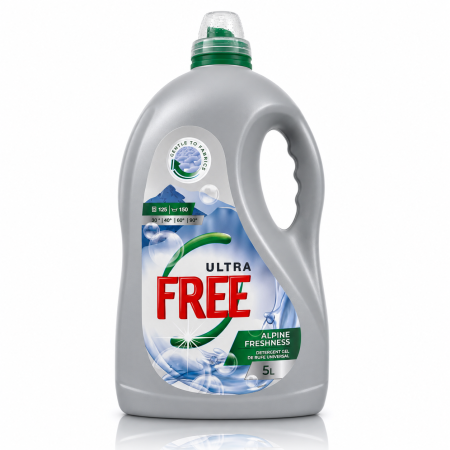 Detergent rufe - Detergent Gel Universal pentru Rufe Alpine Freshness 125 Spalari Ultra Free 5L