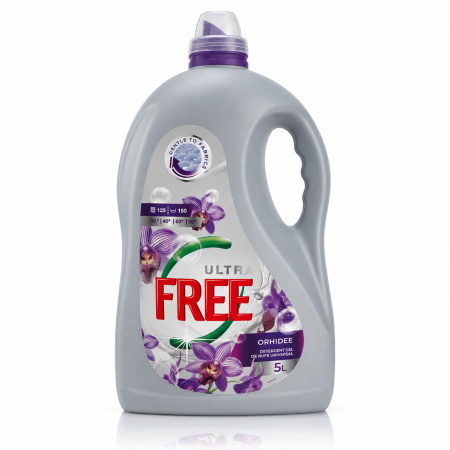 Rufe - Detergent Gel Universal pentru Rufe cu Parfum de Orhidee 125 Spalari Ultra Free 5L