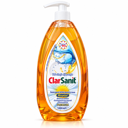 Detergent vase - Detergent Lichid pentru Vase Premium ClarSanit Mușețel 1 L