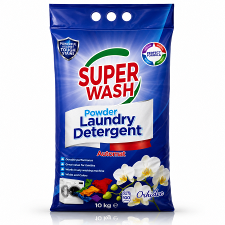 Rufe - Detergent Pudra Automat Super Wash Orchidee 10 Kg pentru Rufe Albe si Colorate