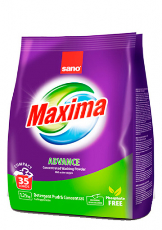 Detergent pudră de rufe Sano Maxima ADVANCE, 1.25 kg
