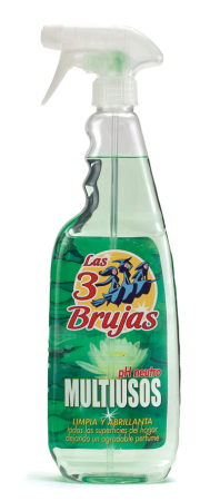 Igiena casei - Detergent universal cu pulverizator și pH neutru pentru blaturi, mobilier, sticlă, oglinzi, plastic, ceramică, gresie și faianță. Se usucă rapid, nu lasă urme și oferă un parfum plăcut. Las 3 Brujas Multiusos, 750 ml.