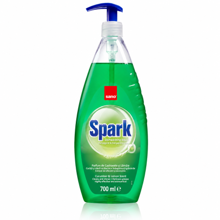 Detergent vase - Detergent Vase cu Pompiță Castravete și Lămâie Sano Spark 700 ml