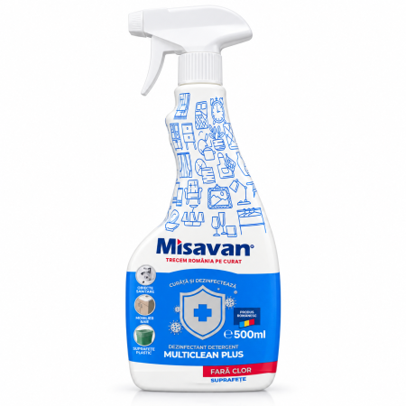 Igiena casei - Dezinfectant detergent pentru suprafețe Multiclean Plus Misavan fără clor, 500 ml