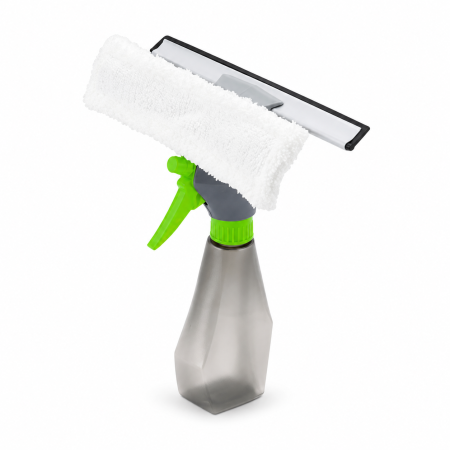 Igiena casei - Dispozitiv pentru geamuri cu pulverizator, laveta microfibra si racleta Lime Cleaning Master